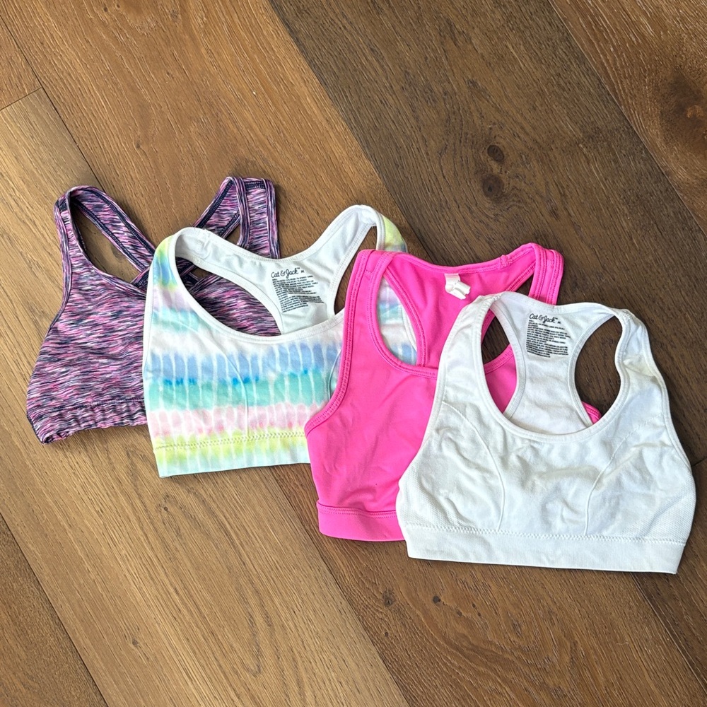Cat & Jack/Tek Gear Kids' Sports Bras - Pink, White, Multicolor